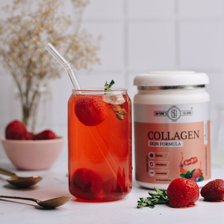 Collagen infused berry-lemon cooler